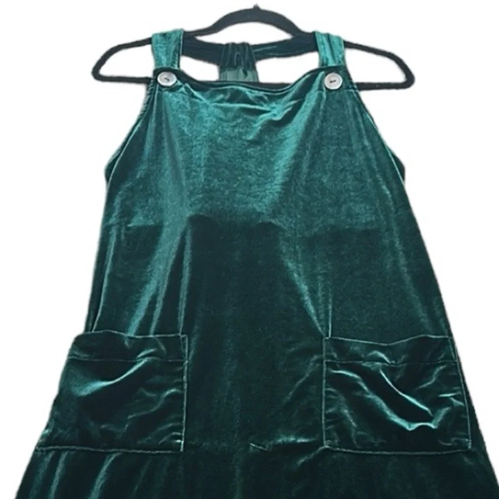 Carol Anderson green velvet midi dress size large - Picture 8 of 8